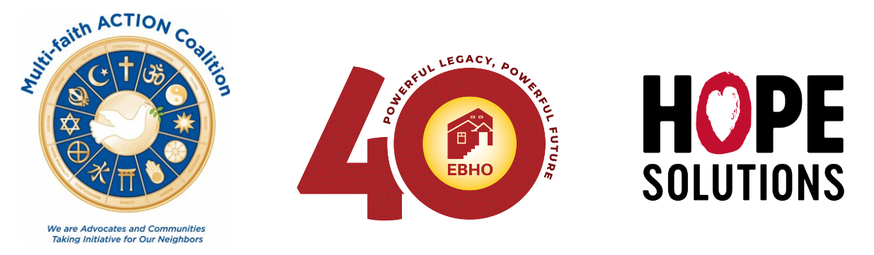 Graphic showing the logos of the three nonprofits who sponsored the event