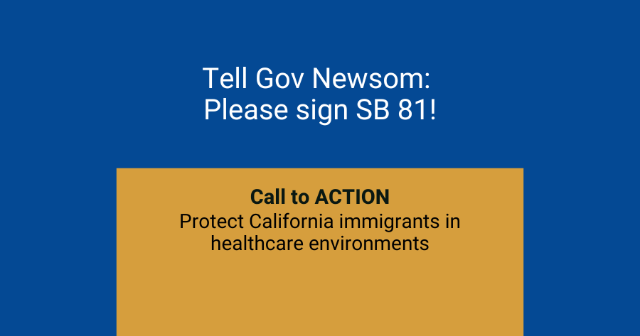 Text based graphic urging Governor Newsom to sign SB 81